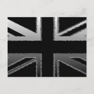 Cartão Postal Bandeira da União das Cinzas Negra e Prateada