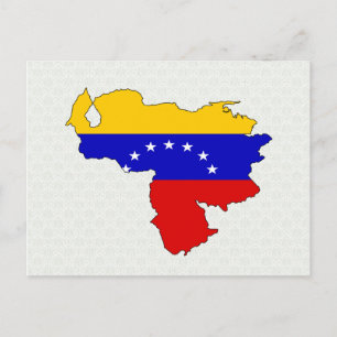 Cartão Postal Bandeira da Venezuela Mapa tamanho real