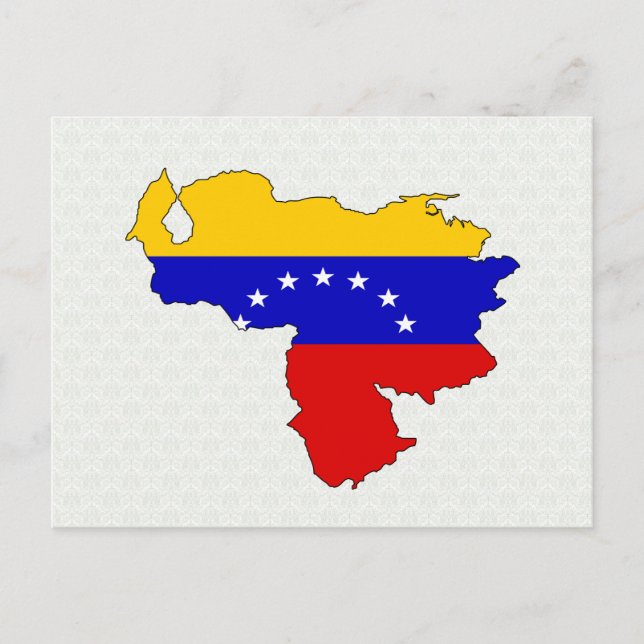 Cartão Postal Bandeira da Venezuela Mapa tamanho real (Frente)
