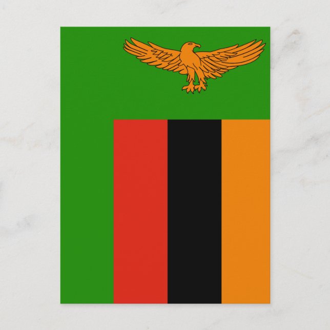Cartão Postal Bandeira da Zâmbia (Frente)