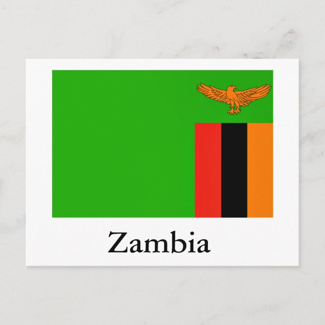 Cartão Postal Bandeira da Zâmbia (Frente)