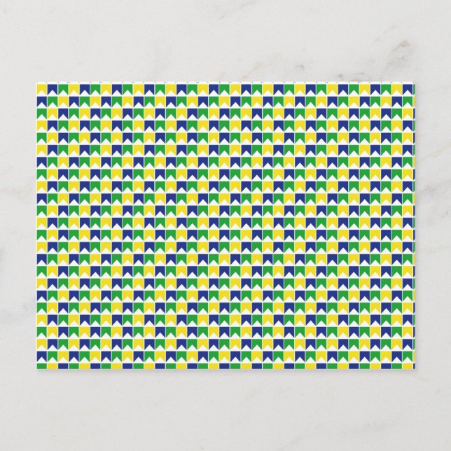 Cartão Postal Bandeira das cores brasileiras (Frente)