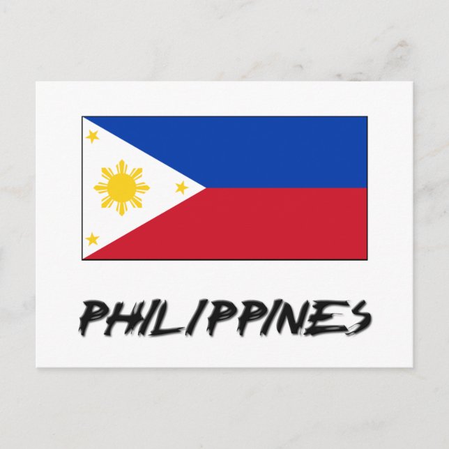 Cartão Postal Bandeira das Filipinas (Frente)