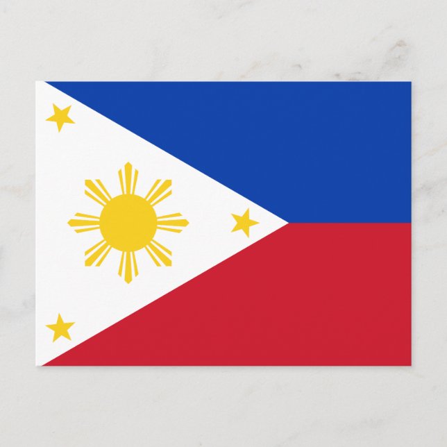 Cartão Postal Bandeira das Filipinas (Frente)