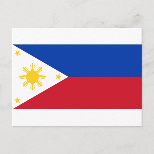 Cartão Postal Bandeira das Filipinas (Pilipinas) (Frente)