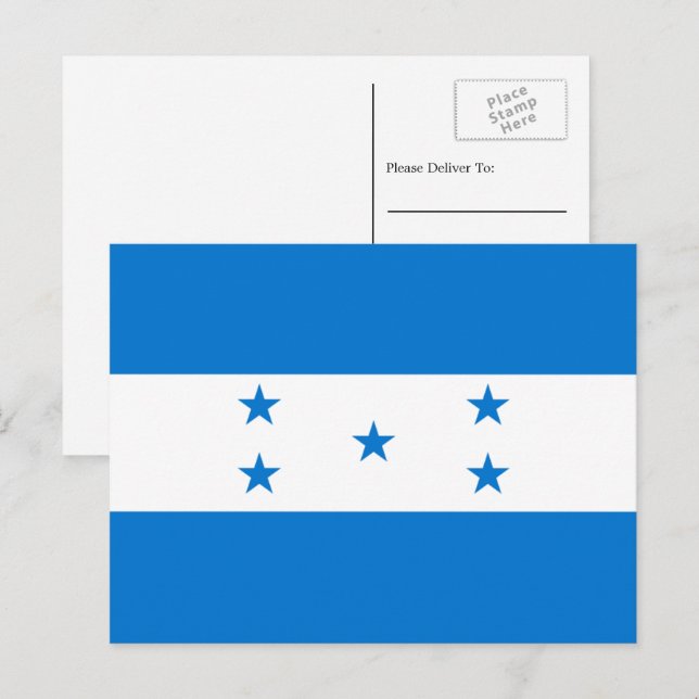 Cartão Postal Bandeira das Honduras (Frente/Verso)