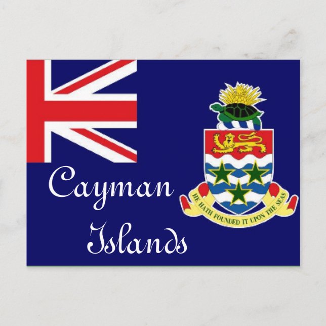 Cartão Postal bandeira das Ilhas Cayman (Frente)