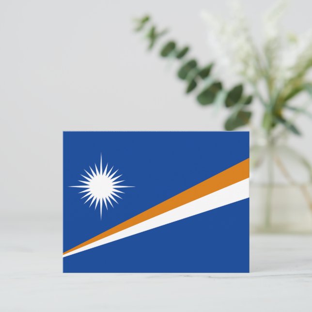 Cartão Postal Bandeira das Ilhas Marshall (Em pé/Frente)