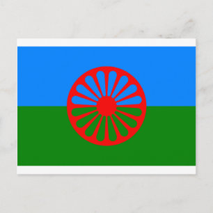 Cartão Postal Bandeira das pessoas romanichéis - bandeira roman