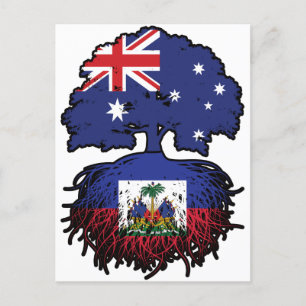 Cartão Postal Bandeira das Raízes da Árvore Australiana do Haiti