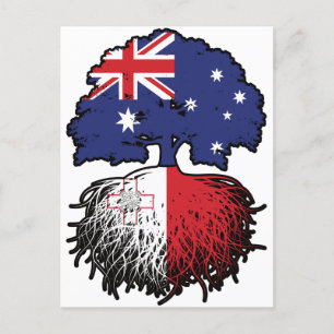 Cartão Postal Bandeira das Raízes da Árvore Austraustraliana mal