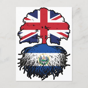 Cartão Postal Bandeira das Raízes da Árvore Britânica de El Salv