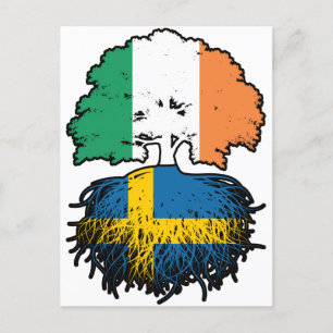 Cartão Postal Bandeira das Raízes da Árvore da Irlanda da Irland