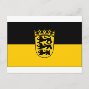 Cartão Postal Bandeira de Alemanha Baden Wurttemberg