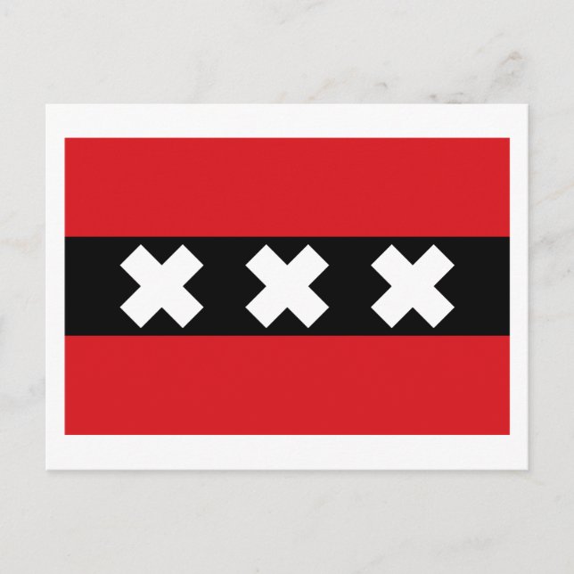 Cartão Postal Bandeira de Amsterdã (Frente)