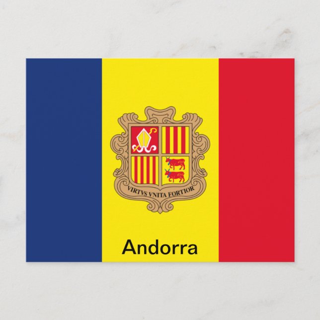 Cartão Postal Bandeira de Andorra (Frente)
