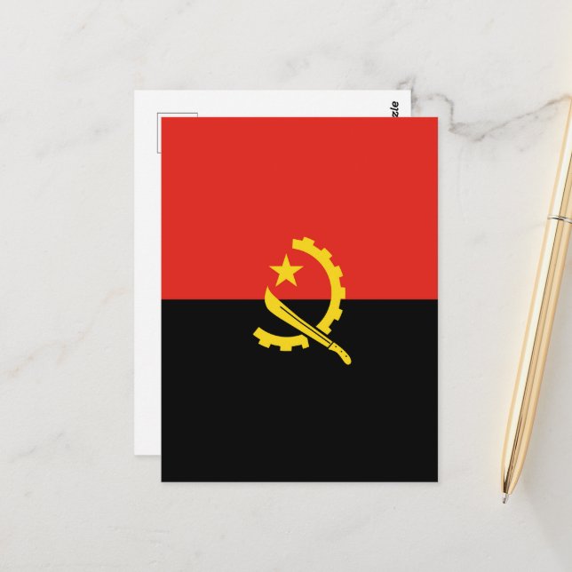 Cartão Postal Bandeira de Angola (Frente/Verso In Situ)
