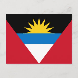 Cartão Postal Bandeira de Antígua e Barbuda Patriótica