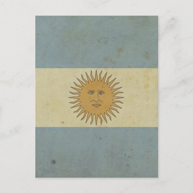 Cartão Postal Bandeira de Argentina do vintage (Frente)