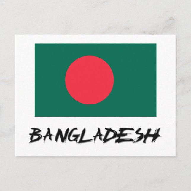 Cartão Postal Bandeira de Bangladesh (Frente)