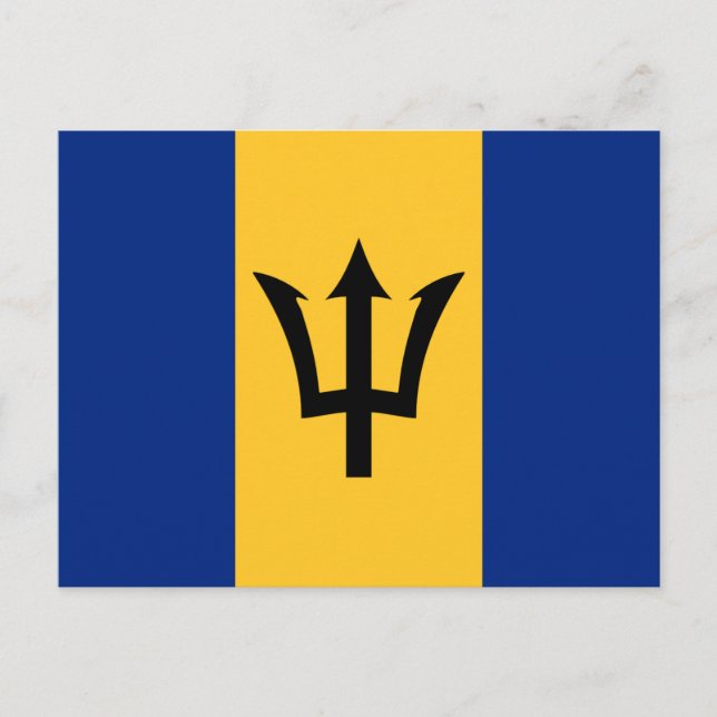Cartão Postal Bandeira de Barbados (Frente)