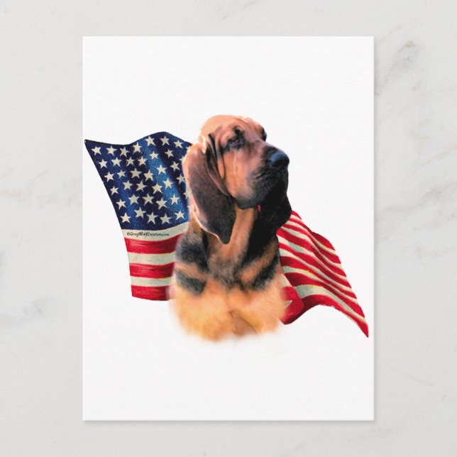 Cartão Postal Bandeira de Bloodhound (Frente)