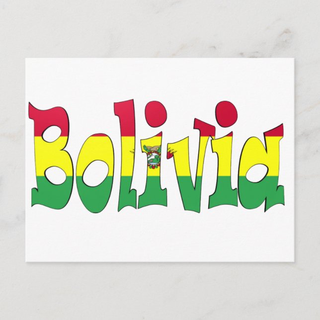 Cartão Postal Bandeira de Bolívia (Frente)