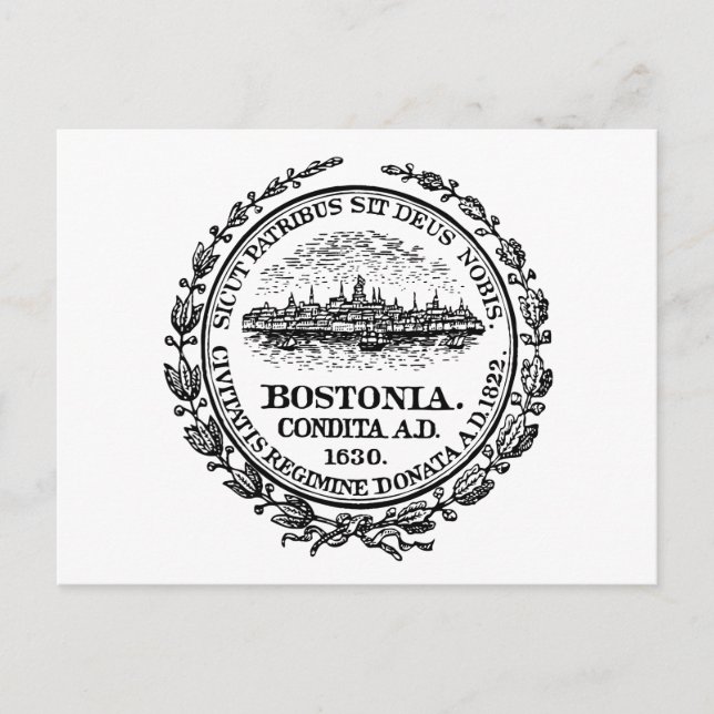 Cartão Postal Bandeira de Boston (Frente)