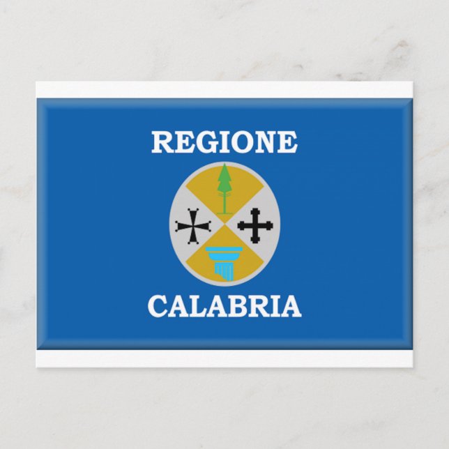 Cartão Postal Bandeira de Calabria (Italia) (Frente)
