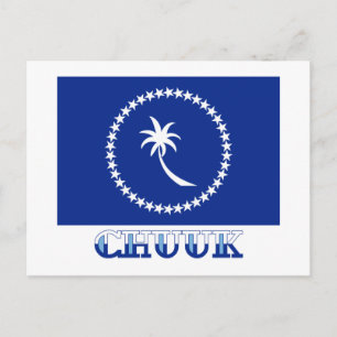 Cartão Postal Bandeira de Chuuk, com nome