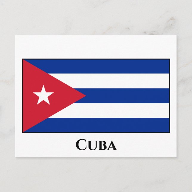 Cartão Postal Bandeira de Cuba (Cuba) (Frente)