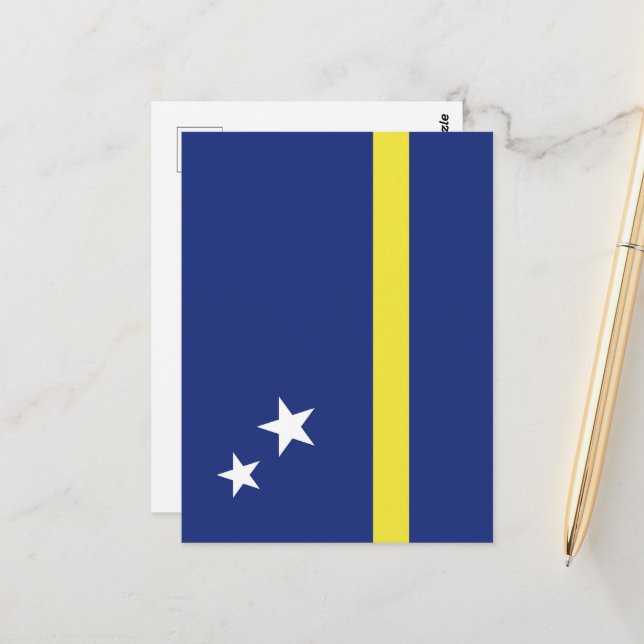 Cartão Postal Bandeira de Curaçao (Frente/Verso In Situ)