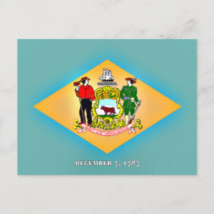 Cartão Postal Bandeira de Delaware