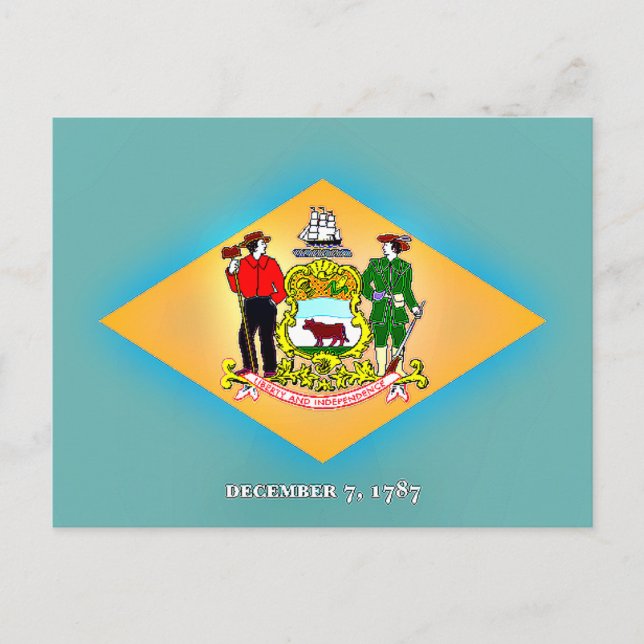 Cartão Postal Bandeira de Delaware  (Frente)