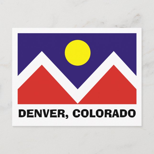 Cartão Postal Bandeira de Denver, Colorado (Frente)