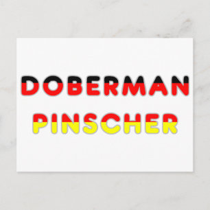 Cartão Postal bandeira de doberman pinscher em nome