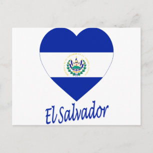 Cartão Postal Bandeira de El Salvador Coração