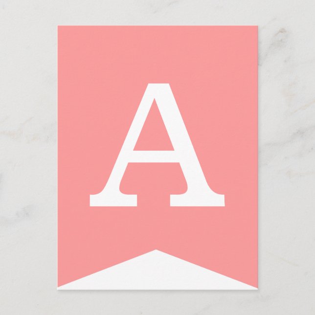 Cartão Postal Bandeira de festa rosa e branca faça você mesmo Bu (Frente)