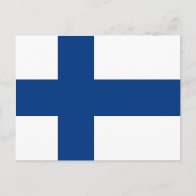 Cartão Postal Bandeira de Finlandia (Frente)