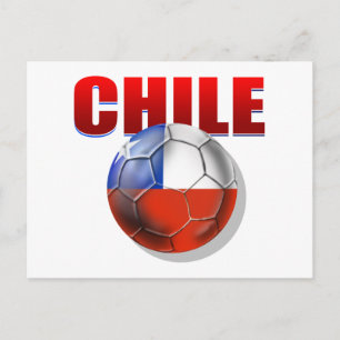 Cartão Postal Bandeira de futebol do Chile