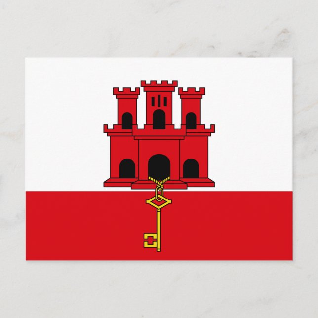 Cartão Postal Bandeira de Gibraltar (Frente)