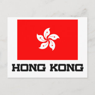 Cartão Postal Bandeira de Hong Kong