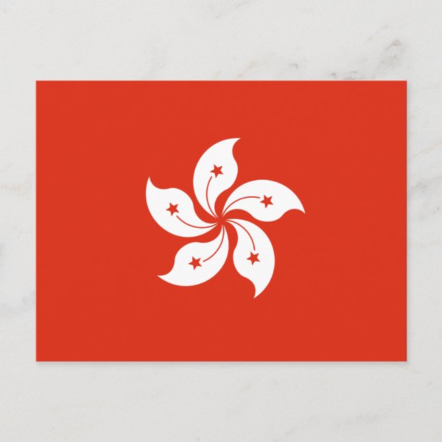 Cartão Postal Bandeira de Hong Kong (Frente)