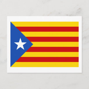 Cartão Postal Bandeira de Independência Catalã "L'Estelada Blava