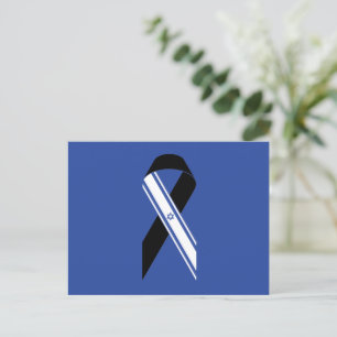 Cartão Postal bandeira de Israel fita preta memorial azul Hanukk