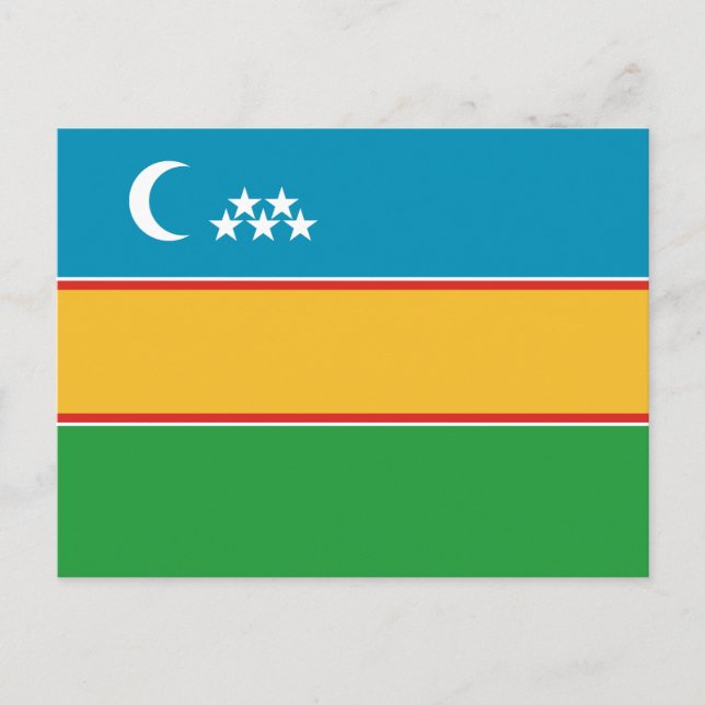 Cartão Postal Bandeira de Karakalpakstan (Frente)