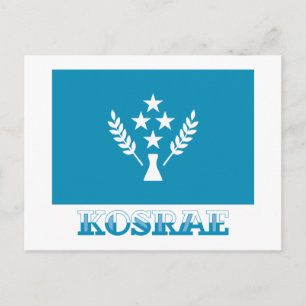Cartão Postal Bandeira de Kosrae, com nome