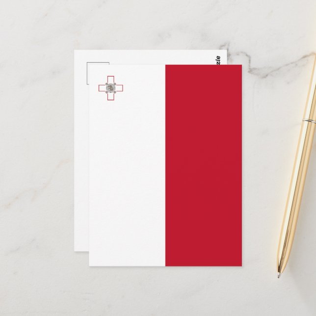 Cartão Postal Bandeira de Malta (Frente/Verso In Situ)