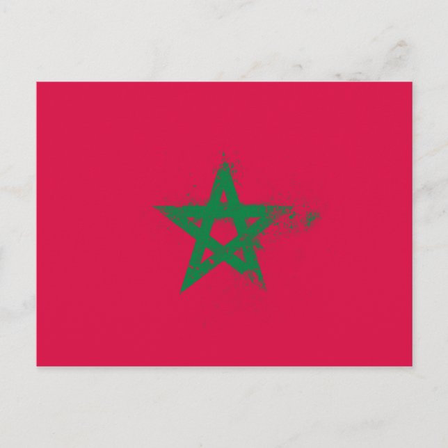 Cartão Postal Bandeira de Marrocos (Frente)