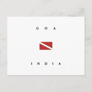 Cartão Postal Bandeira de Mergulho em Goa Índia